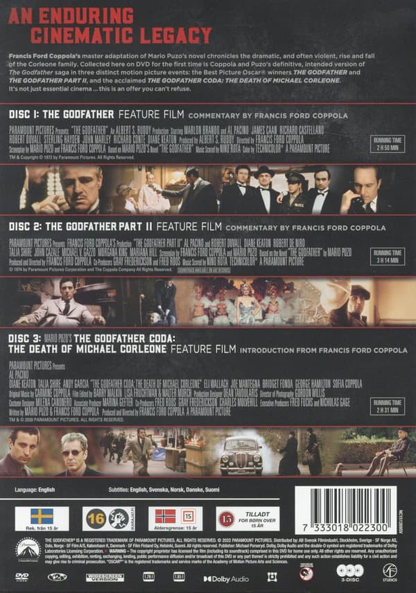 Gudfadern Trilogy (3 DVD)