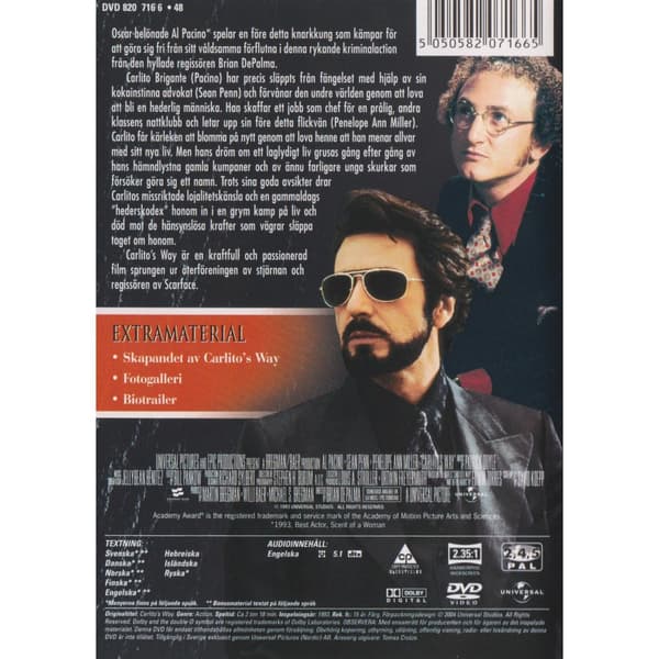 Carlitos Way DVD (Käytetty)