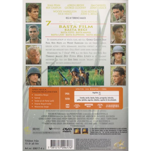 Den tunna röda linjen DVD (Brugt)