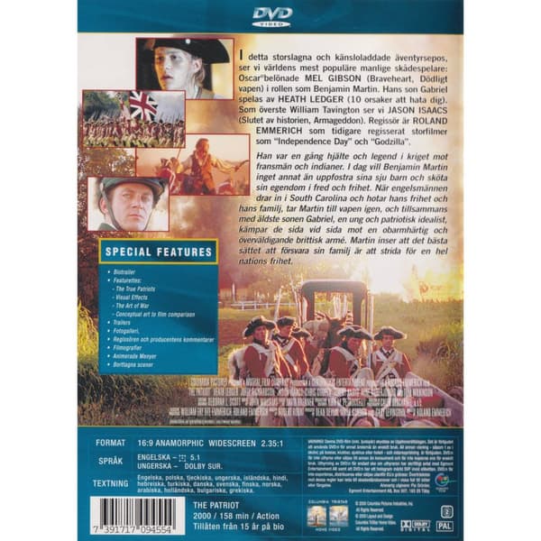 Patrioten Special Edition DVD (Käytetty)
