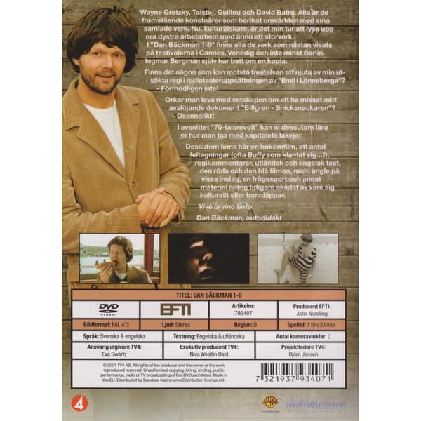 Dan Bäckman 1-0 DVD (Brugt)