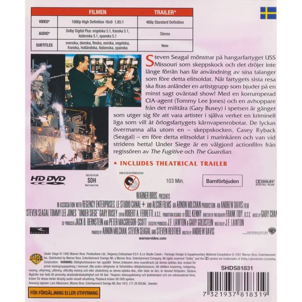 Under Siege Blu-Ray (Begagnad)