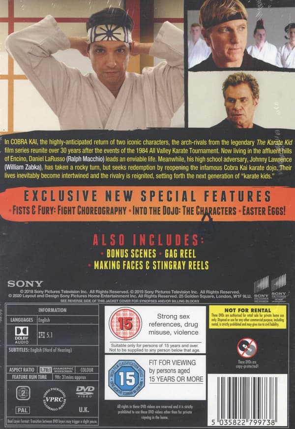 Cobra Kai / Säsong 1+2 (Ej svensk text) (4 DVD)