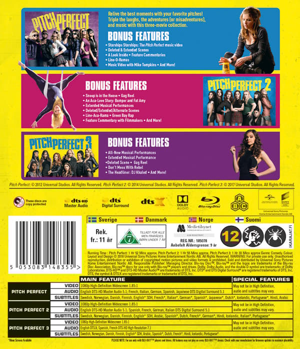 Pitch perfect 1-3 (3 Blu-ray)