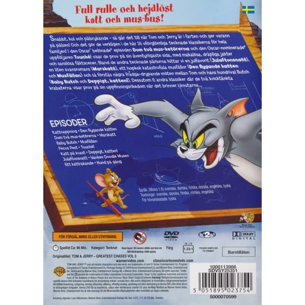 Tom och Jerrys Största Äventyr Volym 3 DVD (Begagnad)