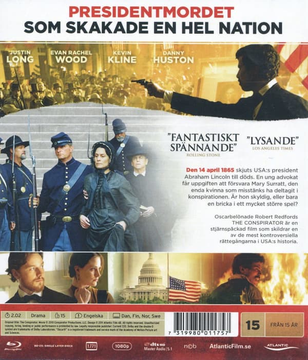 Conspirator - Mordet på Abraham Lincoln (Blu-ray)
