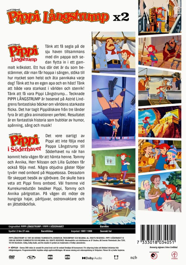 Pippi Långstrump + Pippi i Söderhavet (DVD)
