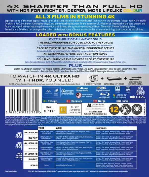 Tillbaka till framtiden - Ultimate trilogy (3 4K Ultra HD + 4 Blu-ray)