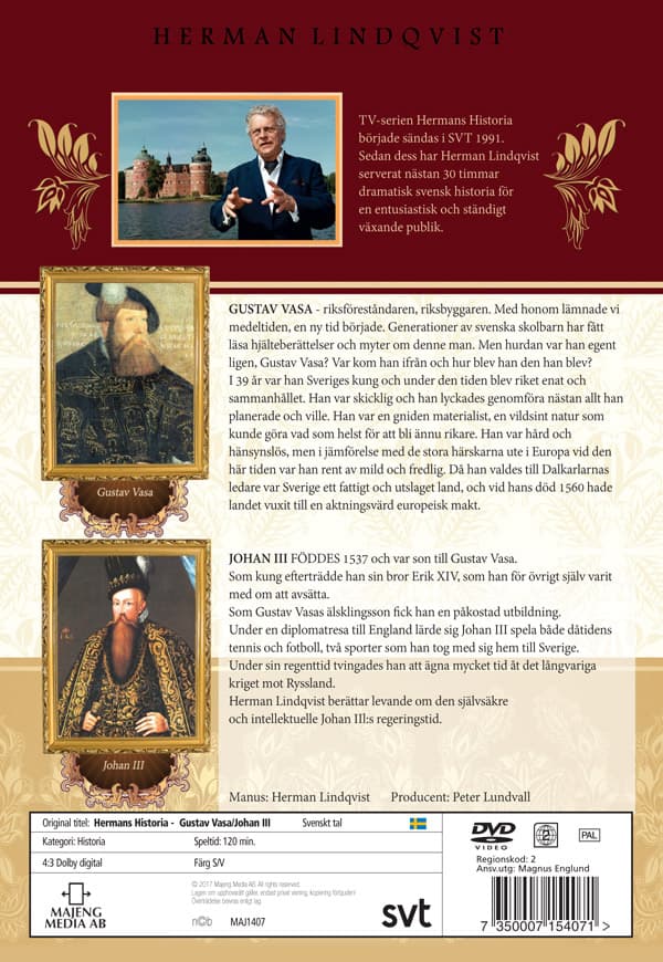 Hermans historia - Gustav Vasa / Johan III (2 DVD)