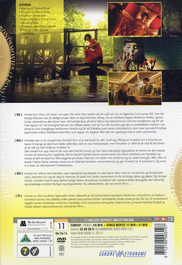 Amelie från Montmartre + 2 Bonusfilmer / Box (3 DVD)