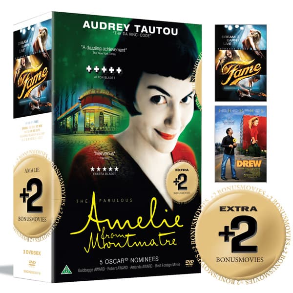 Amelie från Montmartre + 2 Bonusfilmer / Box (3 DVD)