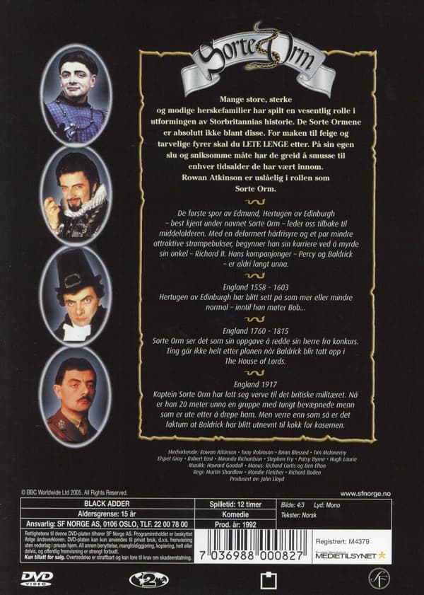 Svarte Orm/Sorte Orm (Norsk text) (4 DVD)