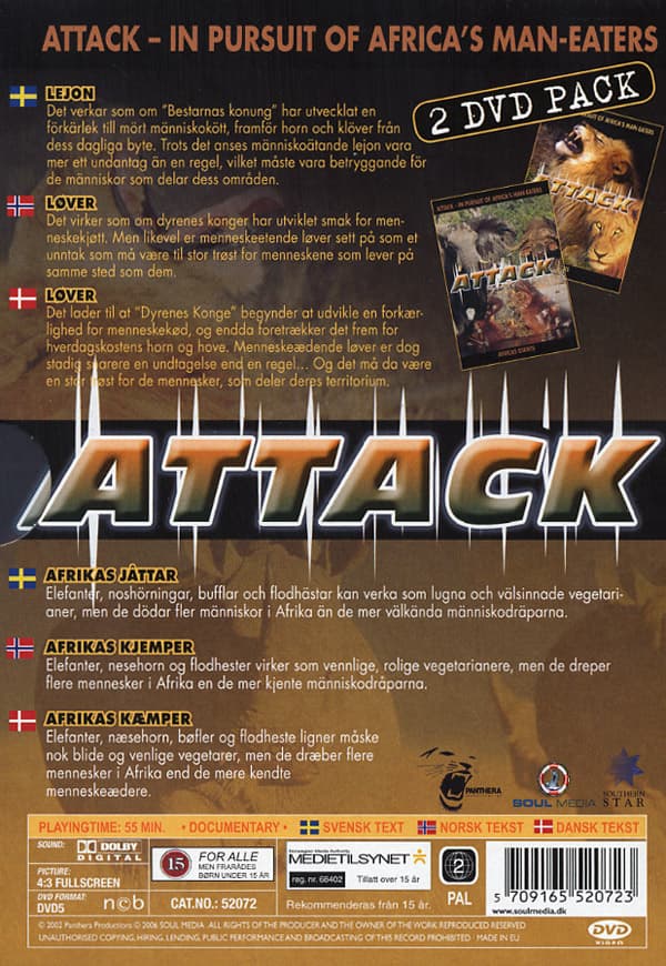 Attack / Lejon + Afrikas jättar (2 DVD)