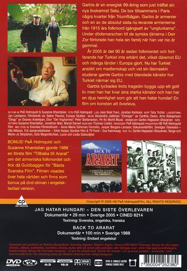 Jag hatar hundar + Back to Ararat (DVD)