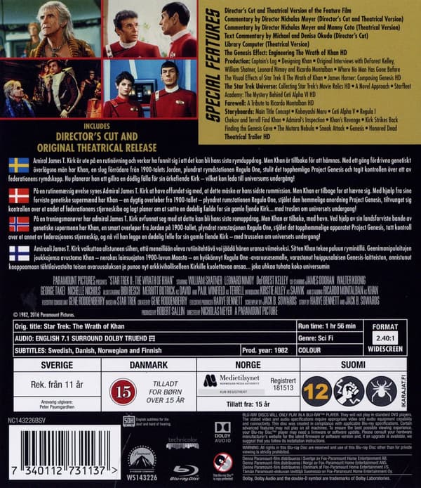 Star Trek 2 - Khans vrede (Blu-ray)