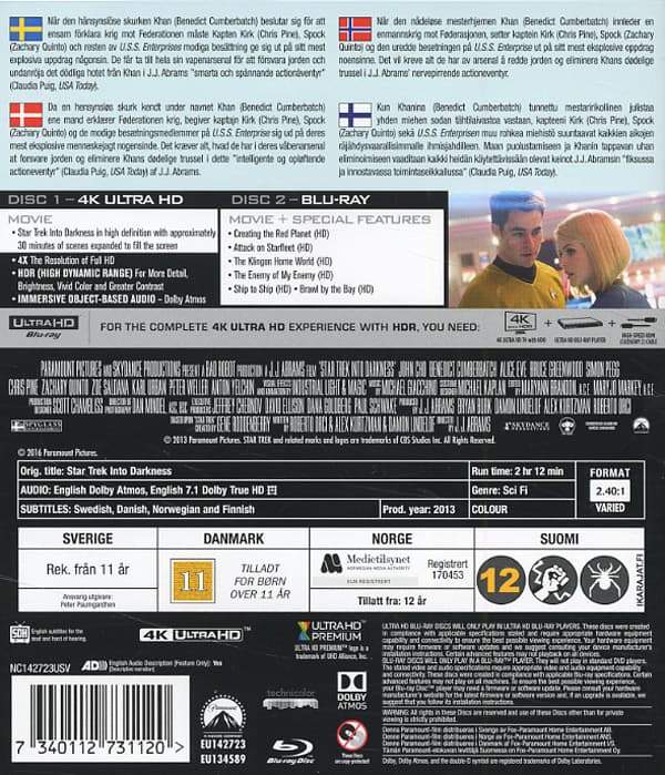 Star Trek 12 / Into darkness (4K Ultra HD + Blu-ray)