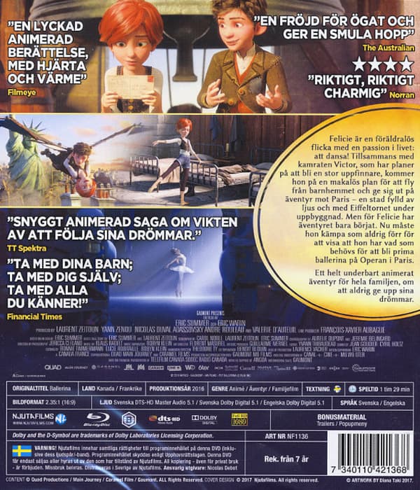 Ballerinan och uppfinnaren (Blu-ray)