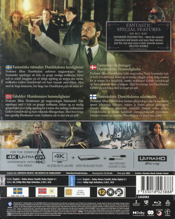 Fantastiska vidunder 3 - Dumbledores hemligheter (4K Ultra HD + Blu-ray)