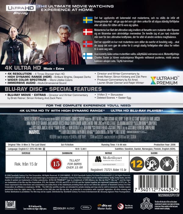 X-Men 3 (4K Ultra HD + Blu-ray)