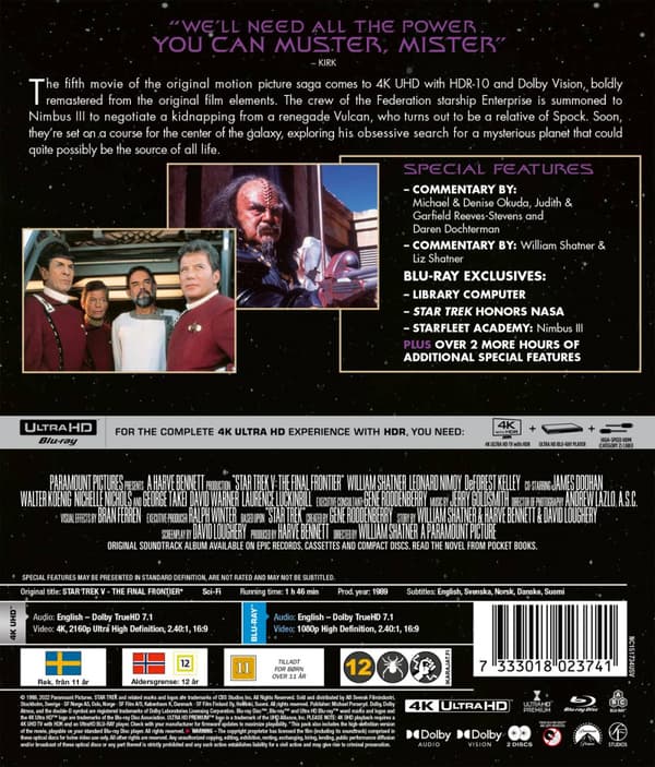 Star Trek 5 (4K Ultra HD + Blu-ray)