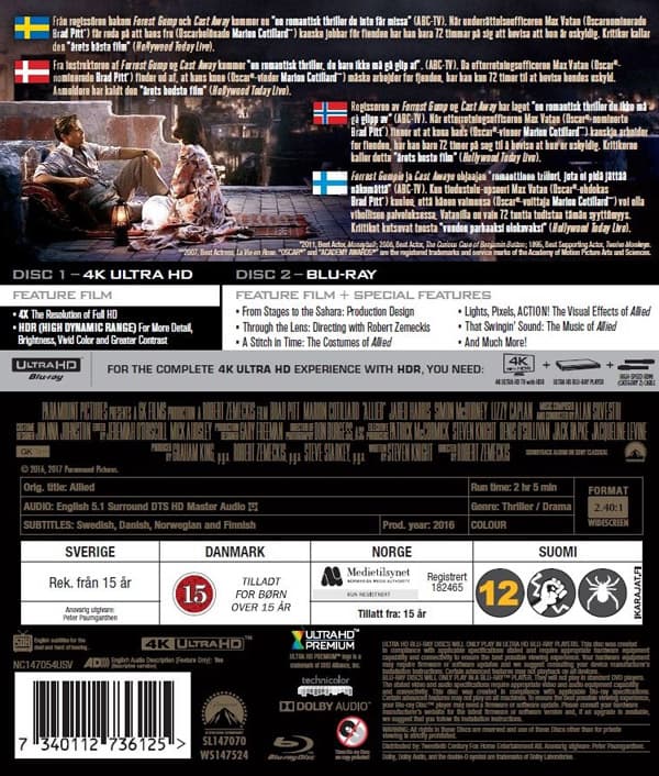 Allied (4K Ultra HD + Blu-ray)
