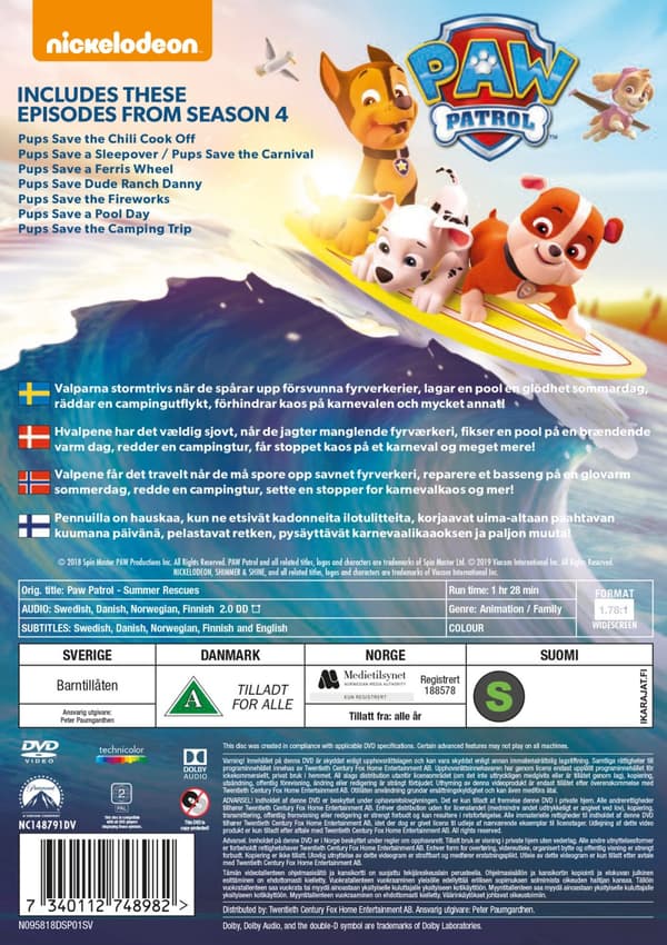 Paw Patrol - Summer rescues (DVD)