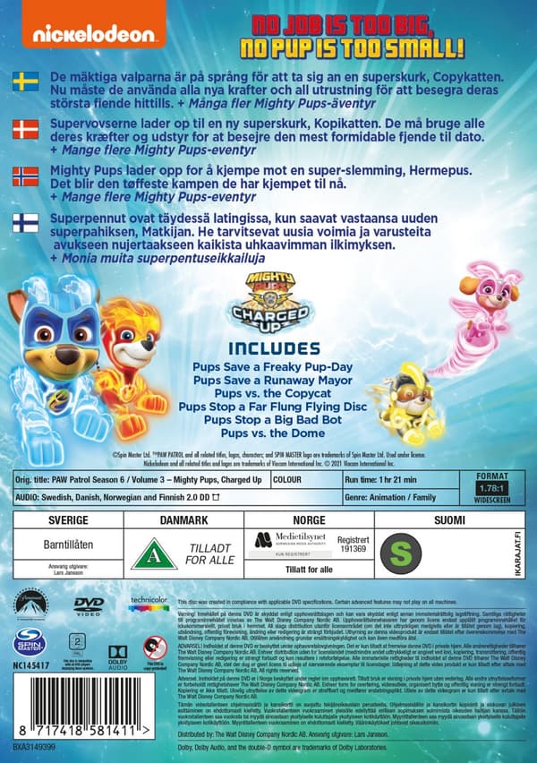 Paw Patrol / Säsong 6 vol 3 (DVD)