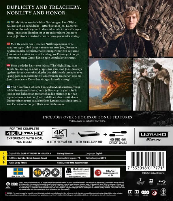Game of thrones / Säsong 8 (3 4K Ultra HD)