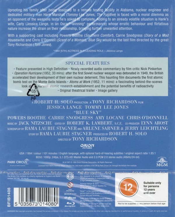 Blue sky (Ej svensk text) (Blu-ray)