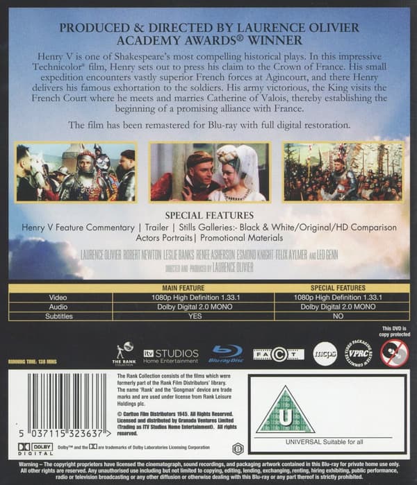 Henry V (Ej svensk text) (Blu-ray)