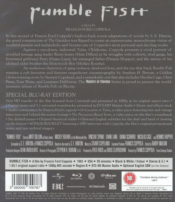 Rumble fish (Ej svensk text) (Blu-ray)