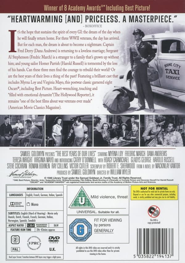 The best years of our lives (Ej svensk text) (DVD)