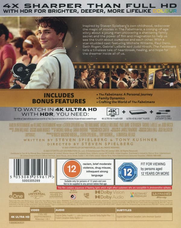 The Fabelmans (Ej svensk text) (4K Ultra HD + Blu-ray)