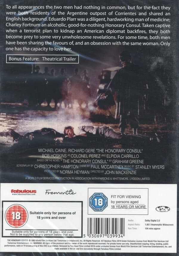 The honorary consul (Ej svensk text) (DVD)