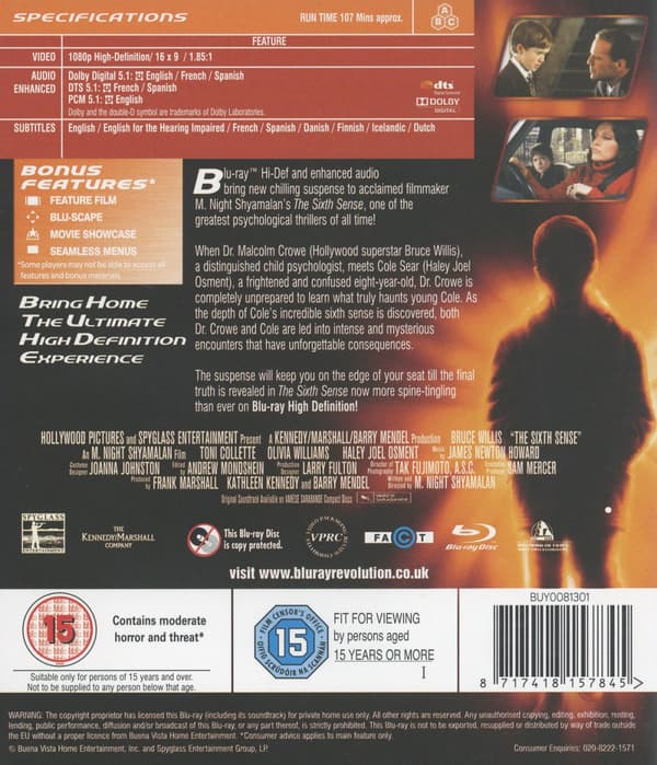 Sjätte sinnet (Ej svensk text) (Blu-ray)