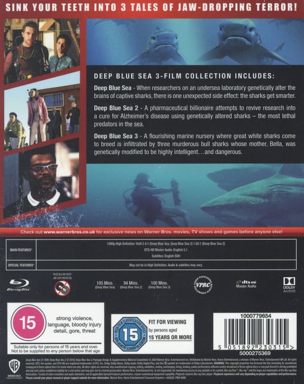 Deep Blue Sea: 3-Film Collection (3 Blu-ray)