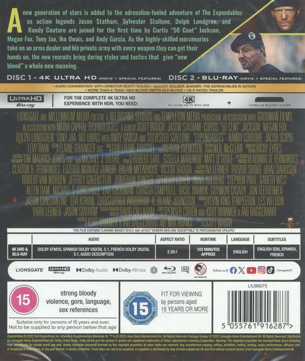 Expendables 4 (Ej svensk text) (4K Ultra HD + Blu-ray)