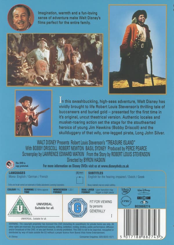 Skattkammarön (1950/Ej svensk text) (DVD)