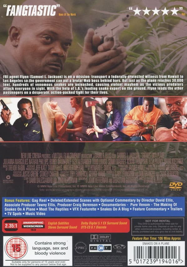 Snakes on a plane (Ej svensk text) (DVD)