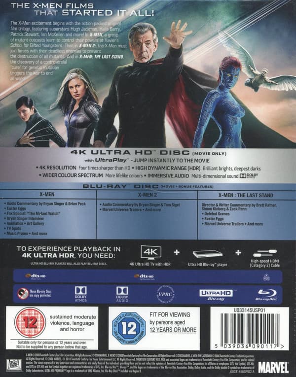 X-Men / X-Men 2 / X-Men 3 - The Last Stand (3 4K Ultra HD + 3 Blu-ray)