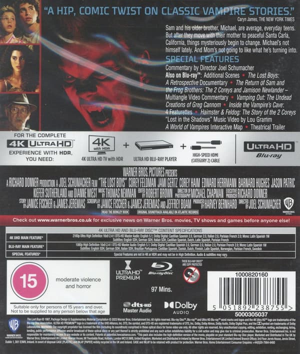 The lost boys (Ej svensk text) (4K Ultra HD + Blu-ray)
