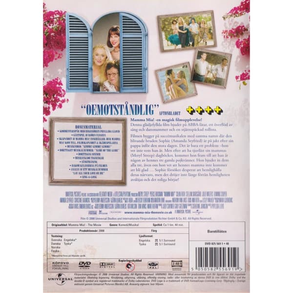 Mamma Mia The Movie DVD (Käytetty)