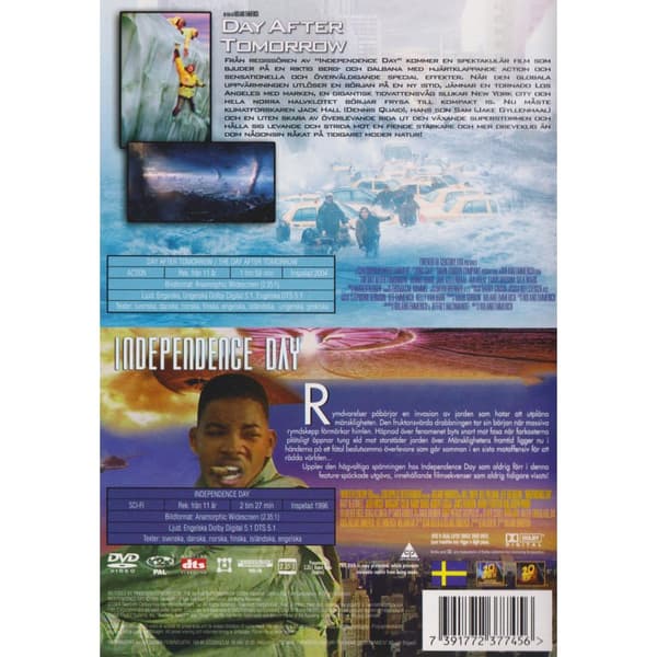 Day after Tomorrow + Independence Day DVD (Begagnad)