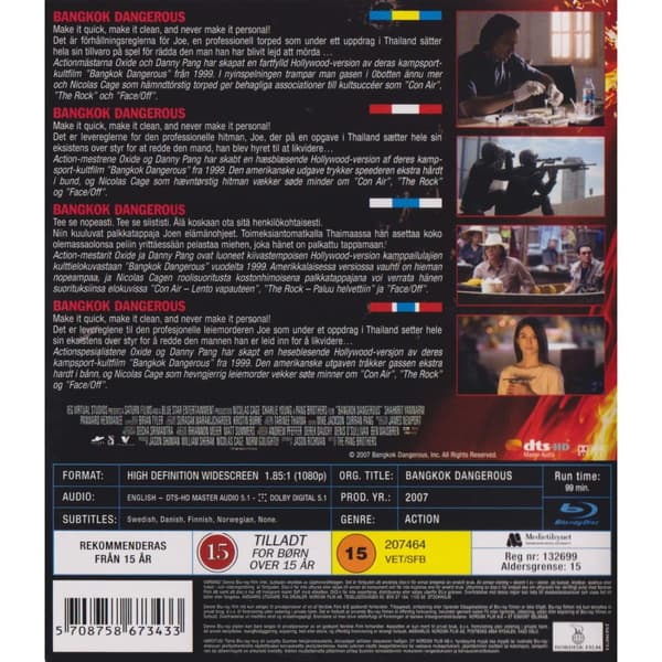 Bangkok Dangerous Blu-Ray (Brukt)