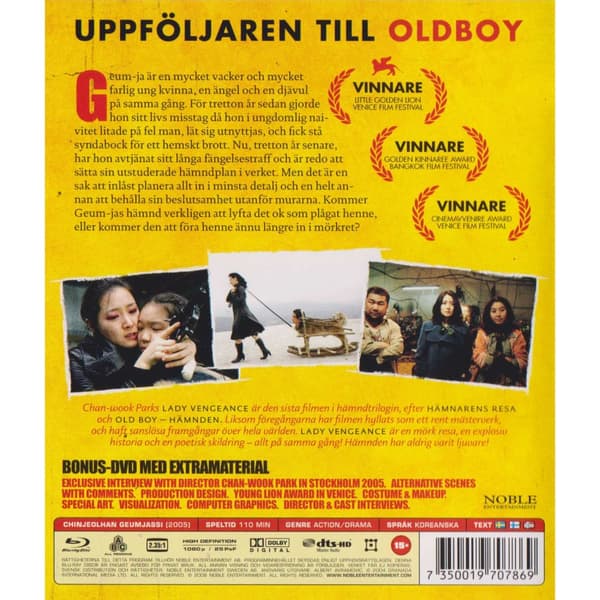 Lady Vengeance Blu-Ray (Brugt)