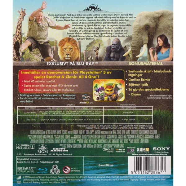 Zookeeper Djurens Hjälte Blu-Ray (Brugt)