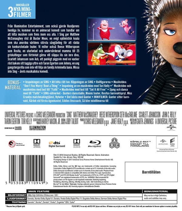 Sing 1 (Blu-ray)