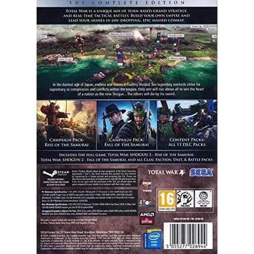 Spel - SEGA - Total War: Shogun 2 - Den kompletta samlingen - DVD-Rom - Import UK