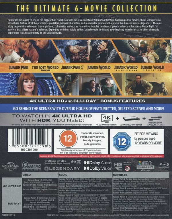 Jurassic  World Ultimate Collection (6 4K Ultra HD + 6 Blu-ray)