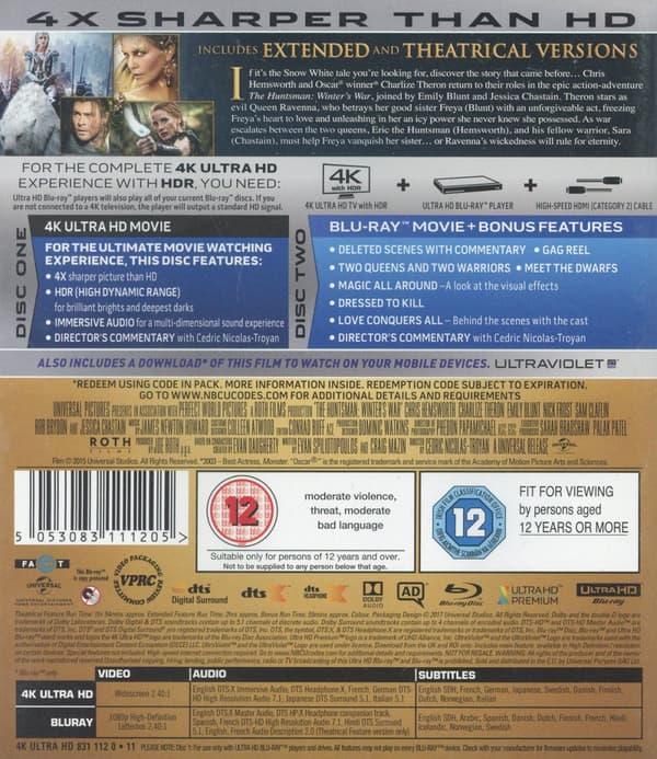 The Huntsman - Winter's War / extended edition (4K Ultra HD + Blu-ray)